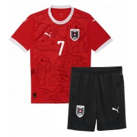 Camiseta Austria Marko Arnautovic #7 Primera Equipación para niños Eurocopa 2024 manga corta (+ pantalones cortos)